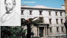 Ritratto di Cannizzaro  e il laboratorio di chimica a Palermo