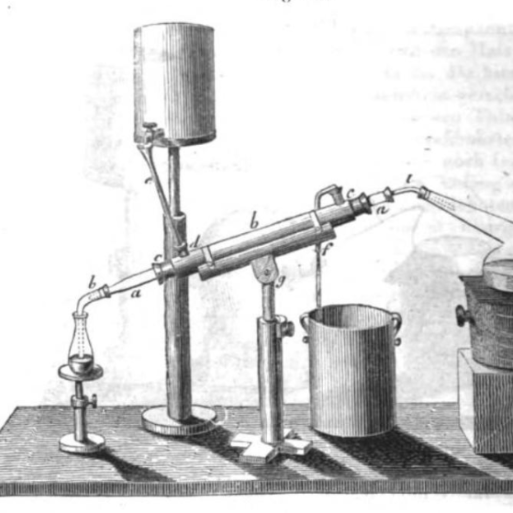 Distillatore con refrigerante di Liebig