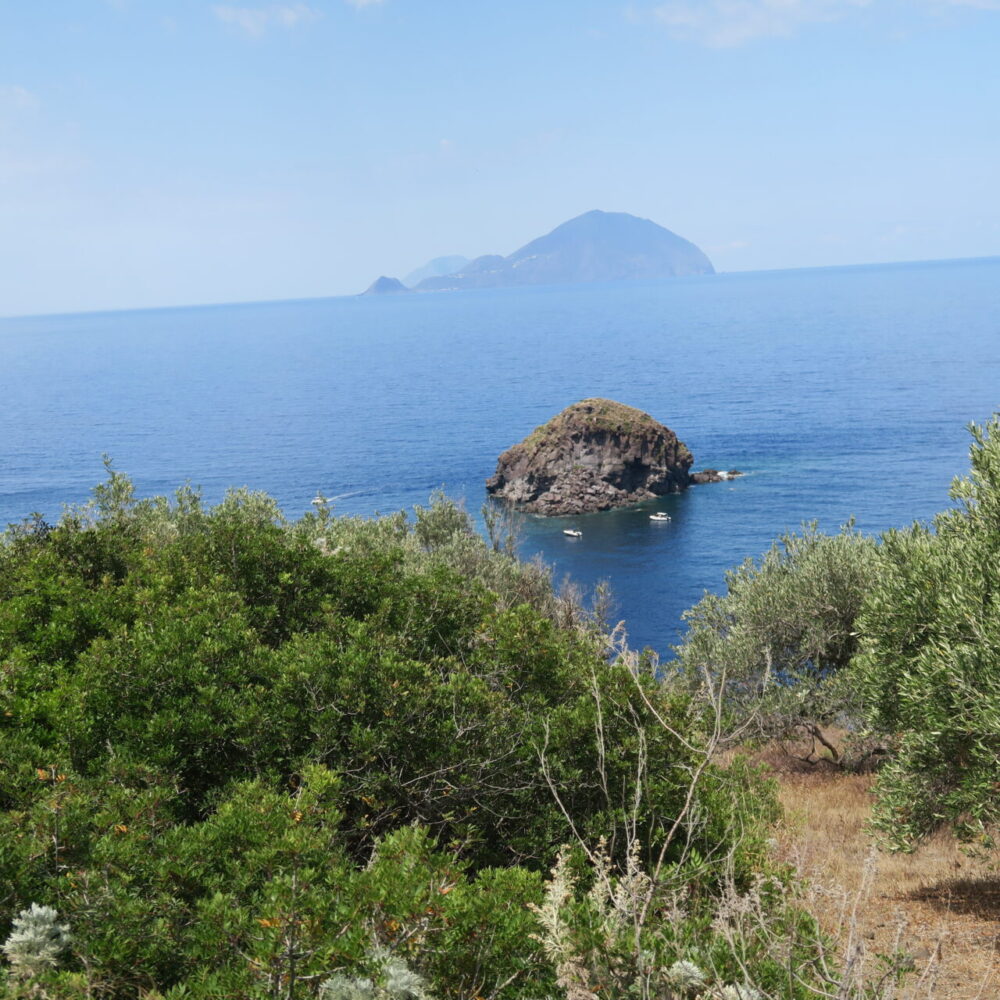 The island of Salina and in the background the island of Lipari
