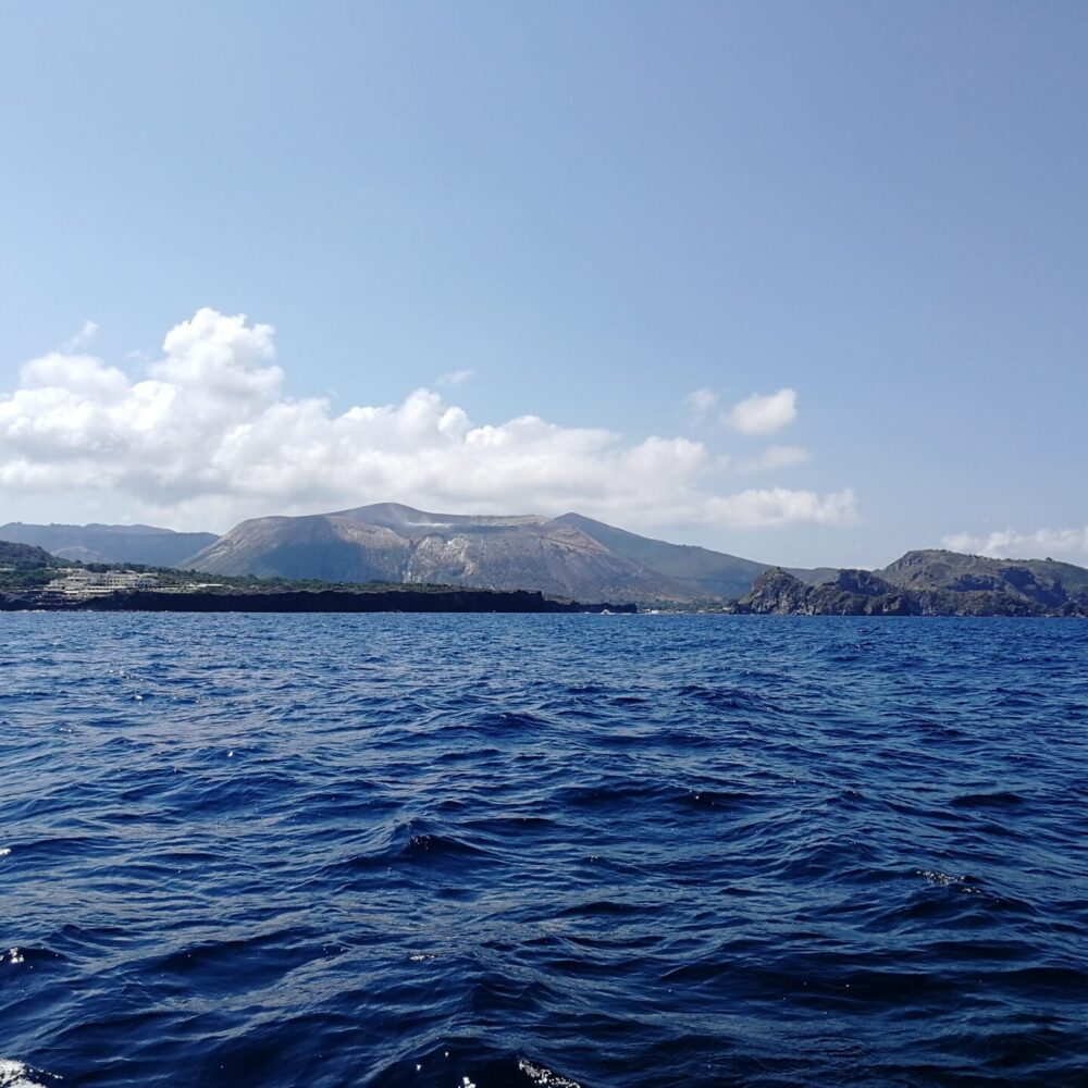 The island of Vulcano seen from the Sea