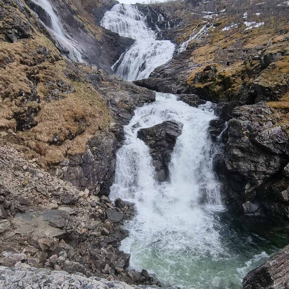 The grandiose Kjosfossen waterfall